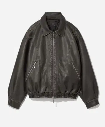 HARE 가죽 누빔 컴팩트 블루종