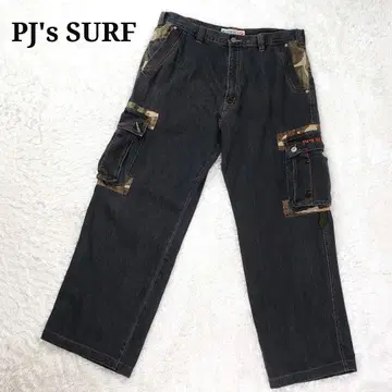 초와이드 PJ'S SURF 카모플라쥬 패치워크 데님 카고 팬츠 2XL