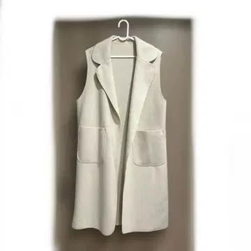 오페크 도트 클립 멜톤 저지 롱 베스트 아이보리 M