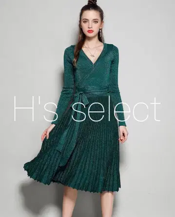 [ 새상품 ] 라메 혼방 리브 니트 원피스 카슈쿨 원피스