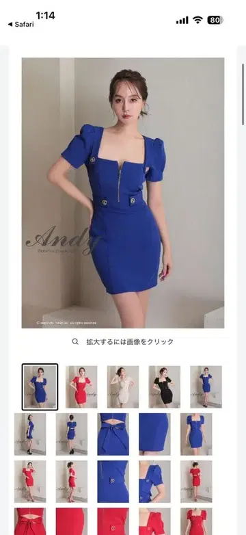 ANDY 로얄 블루 타이트 원피스 S