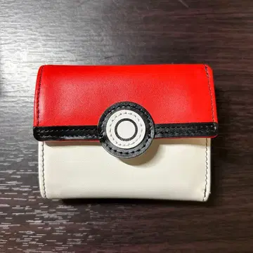 천연 가죽 3단 폴더형 지갑 몬스터볼