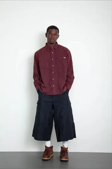 WIND AND SEA Over Dyed Denim Shirt RED