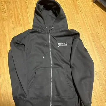 THRASHER 지퍼 후드티 블랙