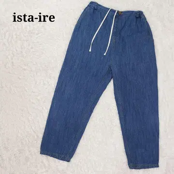 ista-ire 이스타이레 스트레이트 면린넨 코튼 린넨 데님 팬츠