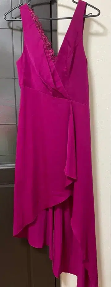 BCBGMAXAZRIA 핑크 비대칭 드레스 사이즈 0