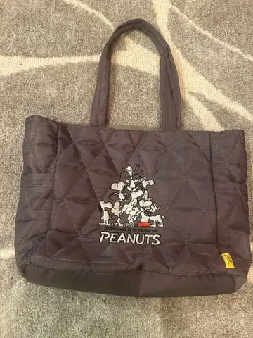 스누피 자수 퀼팅 토트백
