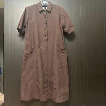 MARGARET HOWELL 코튼 셔츠 원피스 브라운