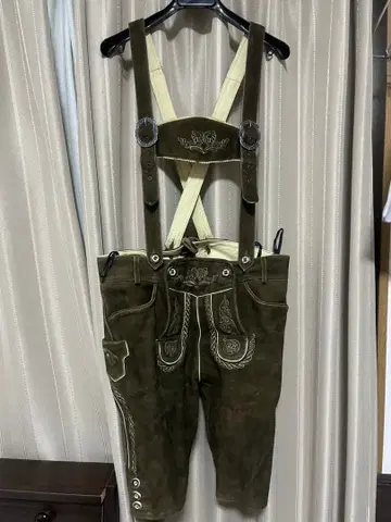 독일 민족 의상 레더호젠 가죽 서스펜더 숏팬츠