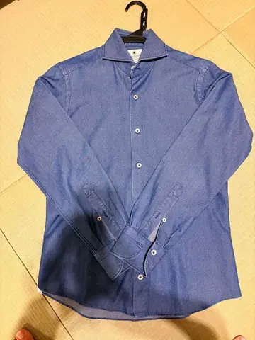 새상품급 Giannetto 데님 블루 긴팔 셔츠