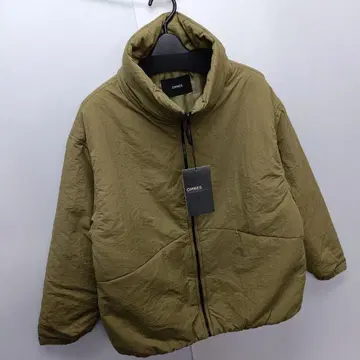 새상품 남성용 M 사이즈 스탠드 카라 패딩 자켓 그린 7199