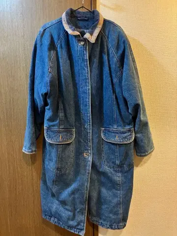 데님 롱 자켓 코듀로이 카라 부착