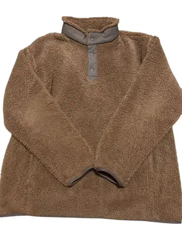 브라운 플리스 하프 지퍼 자켓