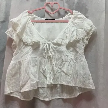 wcloset 하트 레이스 프릴 블라우스