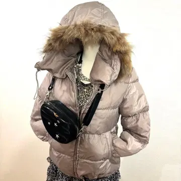 헤이세이 갸루 y2k 퍼 다운 자켓 맥브링 그런지 광택 짧은 기장