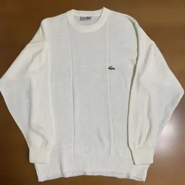 LACOSTE 화이트 니트 스웨터, 프랑스제, 사이즈 6