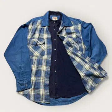 80s 유로 빈티지 페이크 레이어드 셔츠, 코듀로이, 하나뿐인 아이템