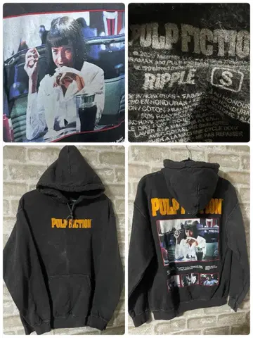 펄프 픽션 남성용 M 후드티 라임 영화 프린트 후디