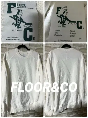 FLOOR&CO 남성용 F 무지 맨투맨 무지 트레이닝복 플로어앤코