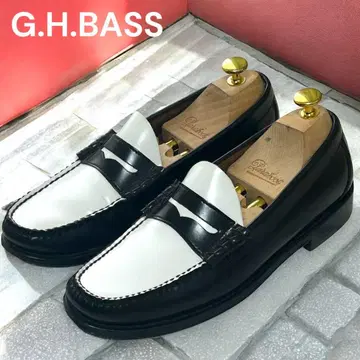 컨디션 최상 G.H.BASS 위지언스 페니 로퍼 블랙 x 화이트 25.5
