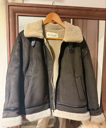 [ Ray BEAMS ] 페이크 무스탕 보머 블루종