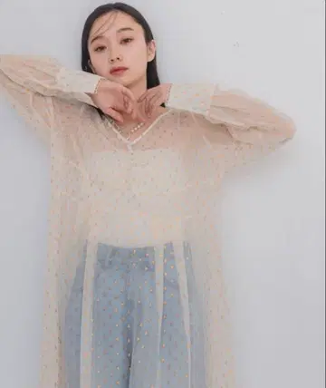 JEANASIS 시어 자카드 볼륨 원피스