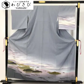 츠케사게 작가 작품 원산 무늬 풍경 옅은 둔색 크레이프 원단 K-5172