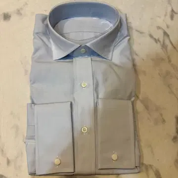 [ 미사용 ] 가마쿠라 셔츠 라이트 블루 긴팔 드레스 셔츠 코튼 100%