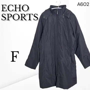 [에코 스포츠] 충전솜 롱 코트 심플 무지 블랙 출퇴근 외출