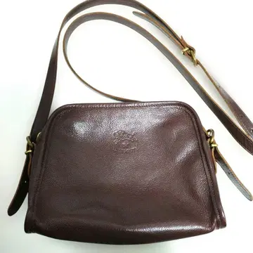 [ 새상품급 ] 일비종떼 가죽 숄더백 하프문 브라운