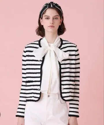 ANAYI 아나이 페이퍼 샤기 몰 보더 자켓 가디건