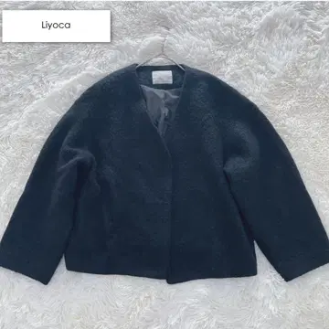 Liyoca 노카라 코트 자켓 모헤어 숏 블랙