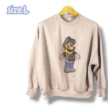 90s 슈퍼 마리오 콜라보 빈티지 트레이닝복 L 사이즈 로즈 핑크