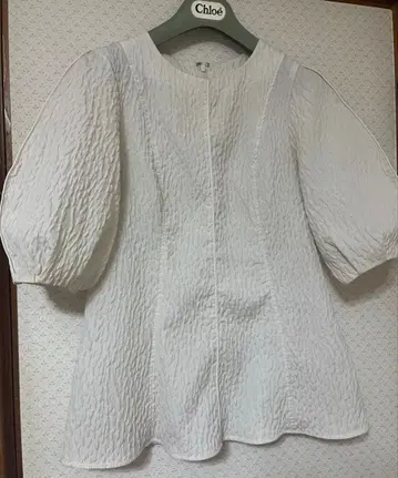 ANAYI 아나이 후쿠레 자카드 페플럼 블라우스