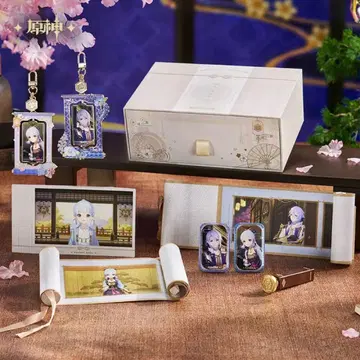 원신 카미사토 아야카 카미사토 아야토 설제봉춘 기프트 박스 캔뱃지