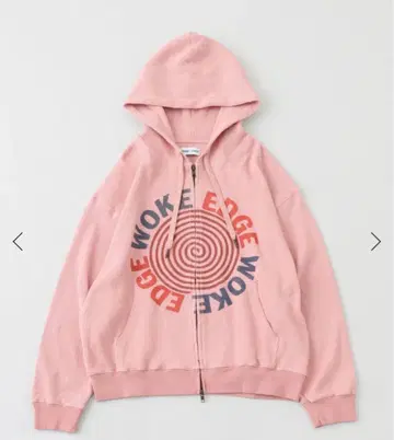 핑크 스파이럴 그래픽 후드티