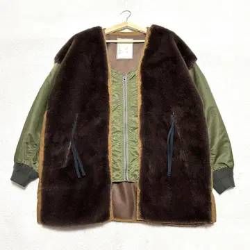 새상품급 etsinta 퍼 절개 자켓 블루종 보아 F