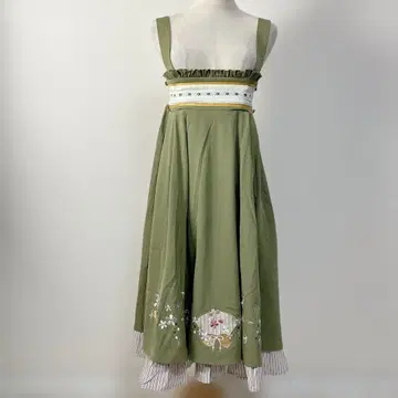 Amavel 봄꽃 나비 매듭 스커트 말차 프리 사이즈