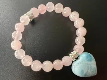 도미니카산 하트 라리마 로즈쿼츠 팔찌