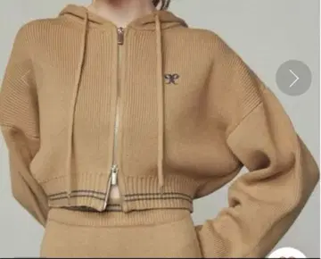 EMODA 츄즈 니트 후드 가디건 베이지 F 사이즈