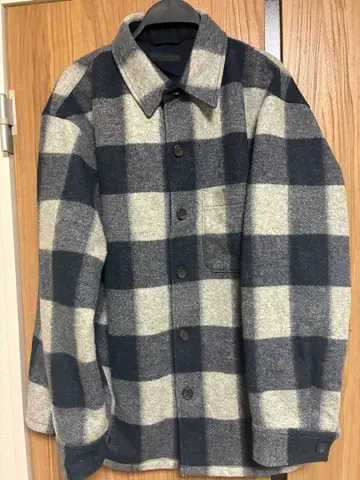 UNIQLO 네이비 화이트 체크 자켓 XL