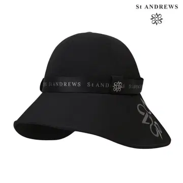 St.ANDREWS 여성용 골프 버킷햇 와이드 챙 모자 블랙