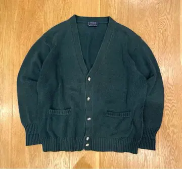 [ vintage ] 90s 코튼 가디건 그린 XL USA제