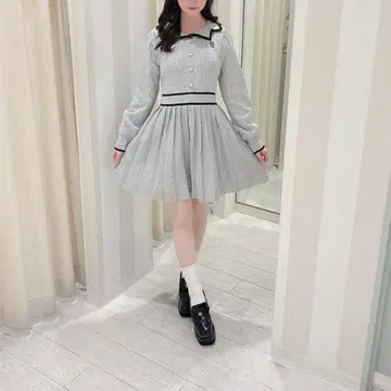 evelyn 에블린 플리츠 미니 니트 원피스