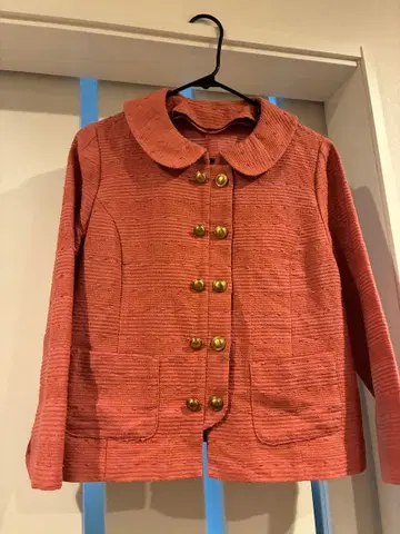 핑크 테일러드 자켓 버튼 포함