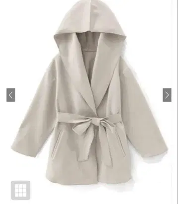 GRL 리본 벨트 부착 페이크 울 빅 후드 코트 [ze681]