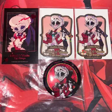 해즈빈 호텔 애니메이트 콜라보 카페 로지 캔뱃지 카드 스티커