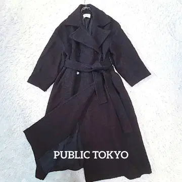 퍼블릭 도쿄 헤링본 오버 체스터 코트 숄카라