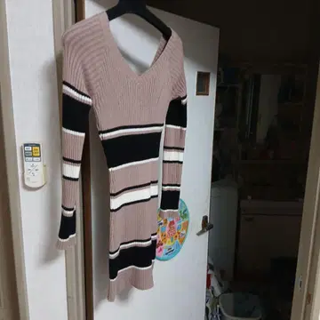 스트라이프 니트 원피스 S 사이즈