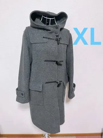 그레이 후드 부착 더플 코트 XL 빅 사이즈